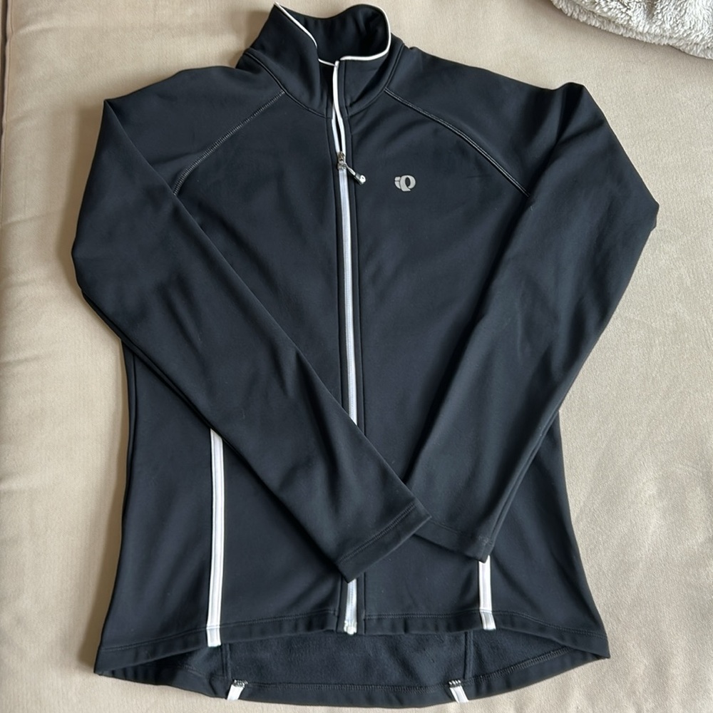 Pearl Izumi Black and White Performance Cycling Full Zip Up Jacket Women’s L‎
